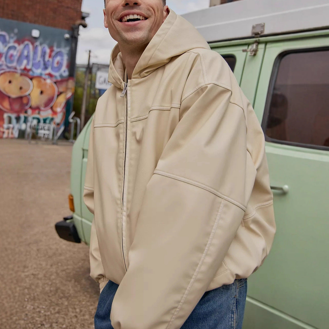 Herren Oversized Kapuzenjacke Lässig Strukturiert - BerlinGlamour