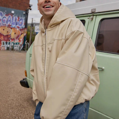 Herren Oversized Kapuzenjacke Lässig Strukturiert - BerlinGlamour