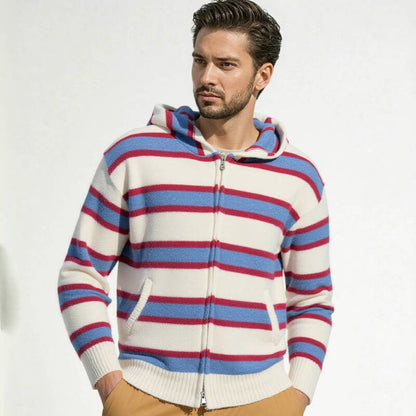 Herren Kapuzenjacke Streifen Weich Modern