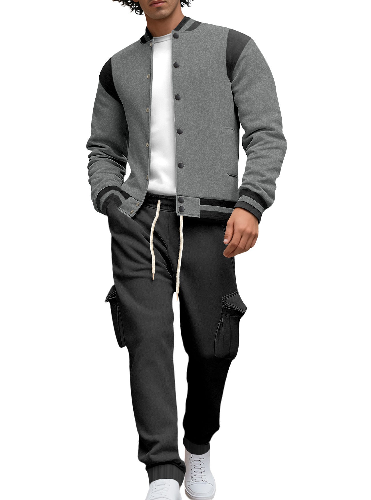 Herren Lederjacke Asymmetrisch Modern mit Nieten
