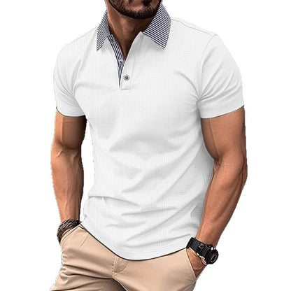 Herren Poloshirt Modern Kragen Strukturiert Elegant