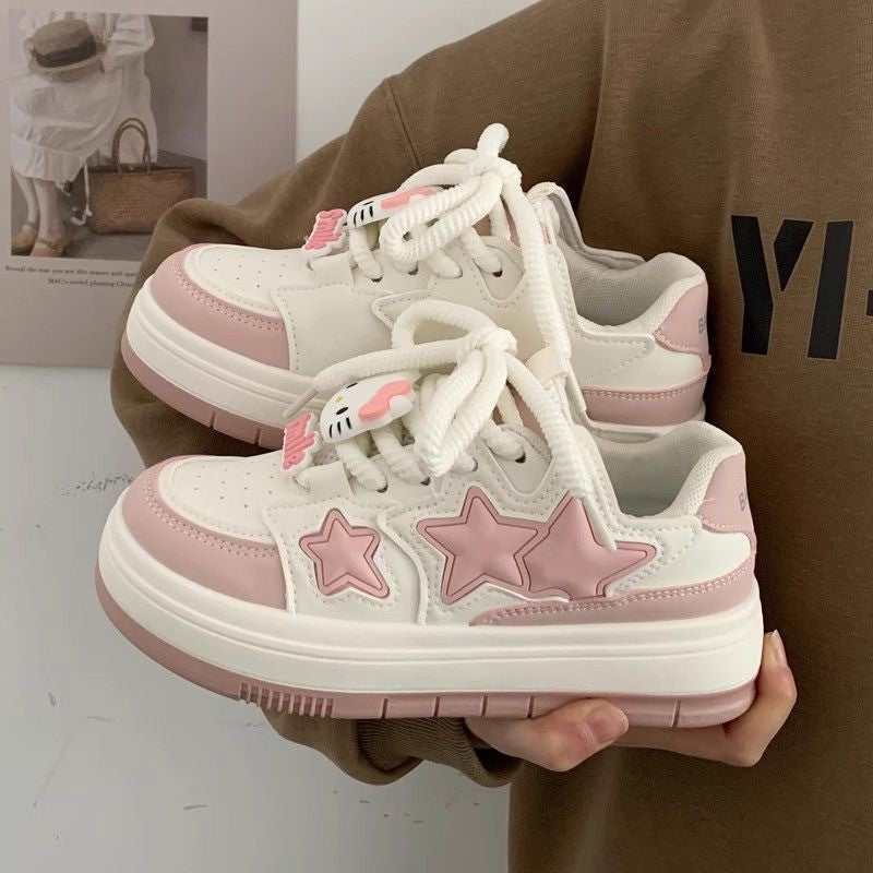 Damen Sneaker Sternen Motiv Comfort Sohle - BerlinGlamour
