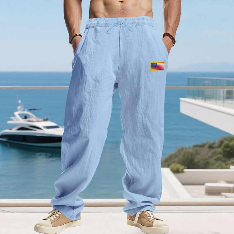 Herren Strandhose Mit Flaggenmotiv Elastisch Bequem