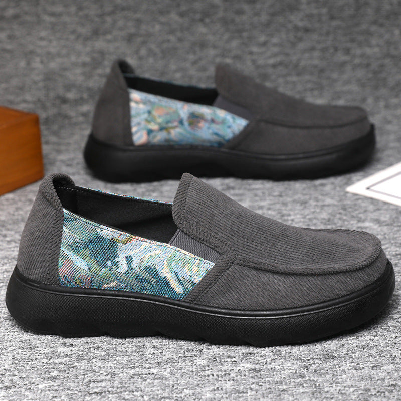 Damen Schuhe Bequem Slip-On mit Blumenmuster - BerlinGlamour