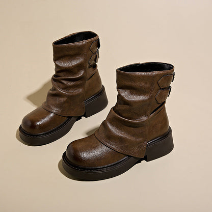 Damen Stiefeletten Asymmetrisch Robust Modisch Schwarz