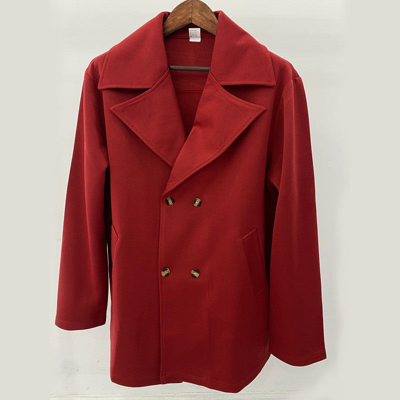 Herren Mantel Doppelreiher Eleganter Wollmantel Berliner Stil