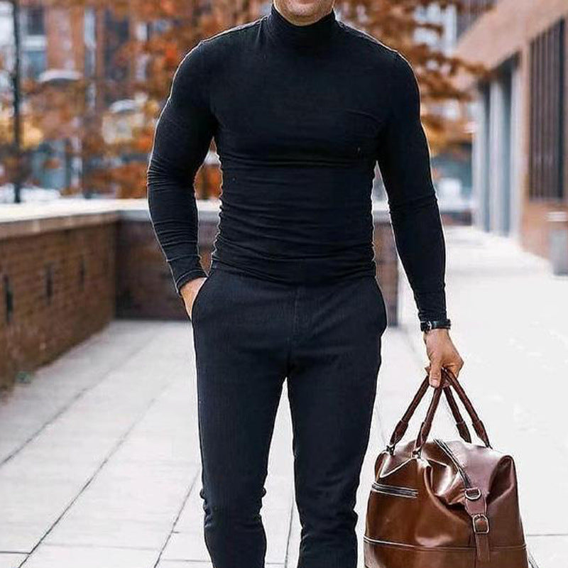 Herren Rollkragenpullover Weich Stretch Modern