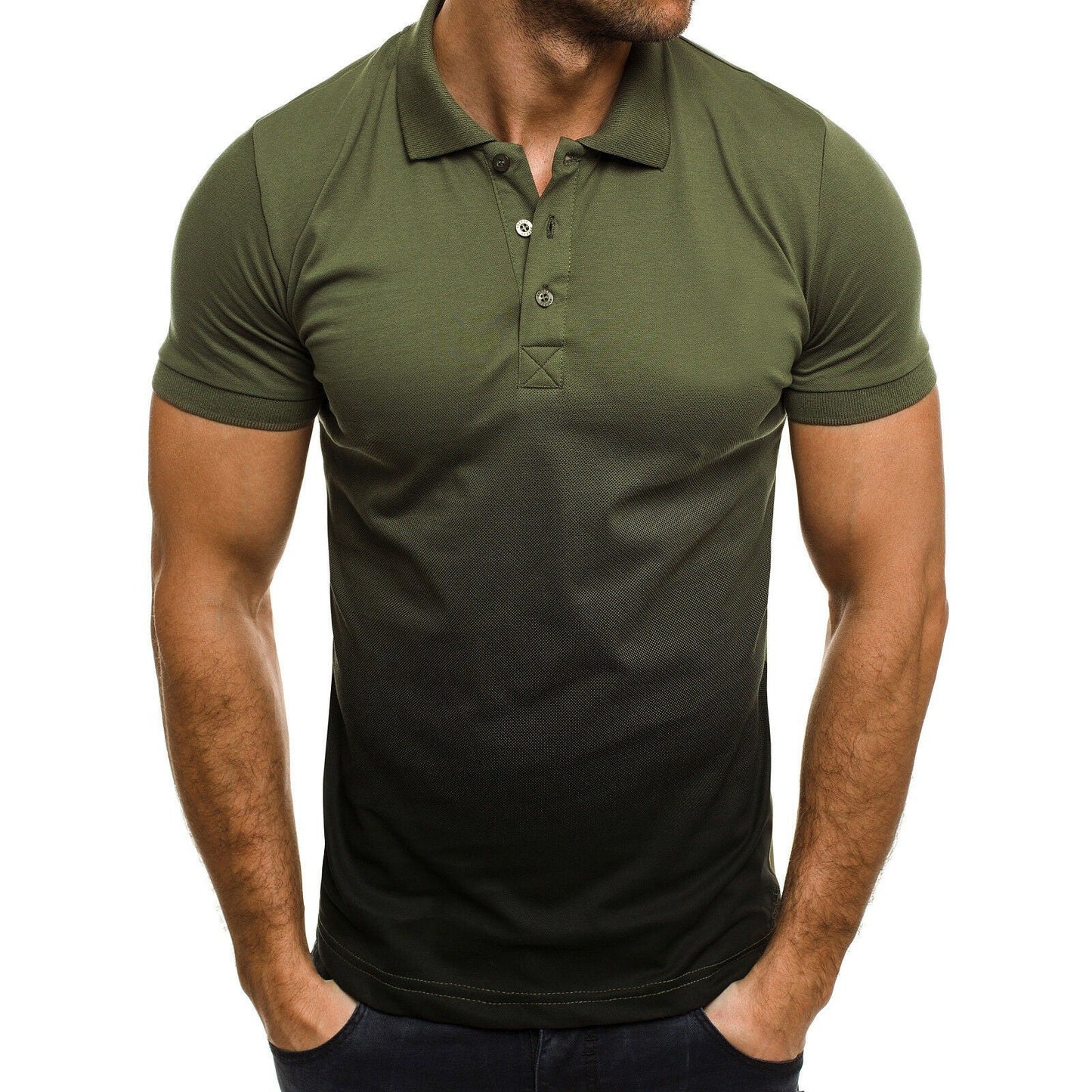 Herren Poloshirt Atmungsaktiv Modern Farbverlauf Sommer
