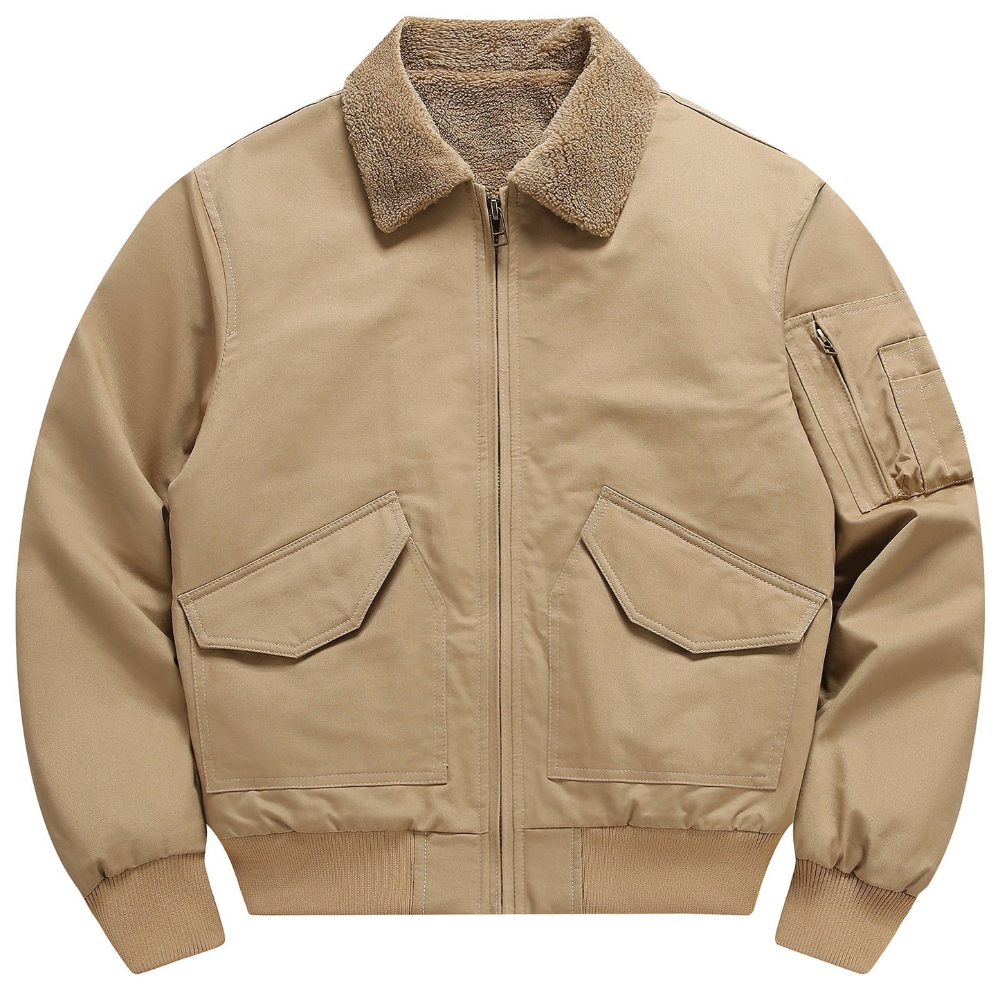 Herren Freizeitjacke Weich Teddyfutter Funktionstaschen