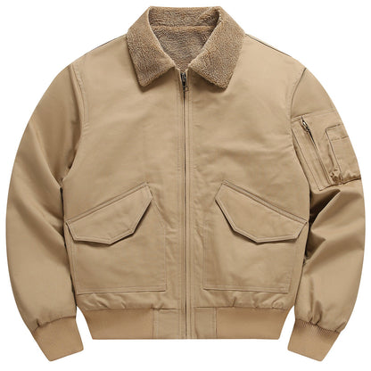 Herren Freizeitjacke Weich Teddyfutter Funktionstaschen