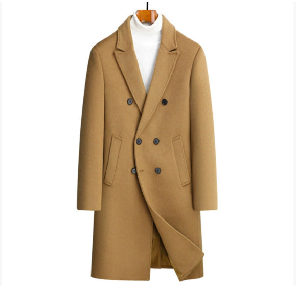 Herren Wollmantel Elegant Revers Modisch Doppelter Knopf