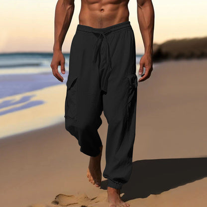 Herren Cargo-Hose elastisch mit Seitentaschen Bequem