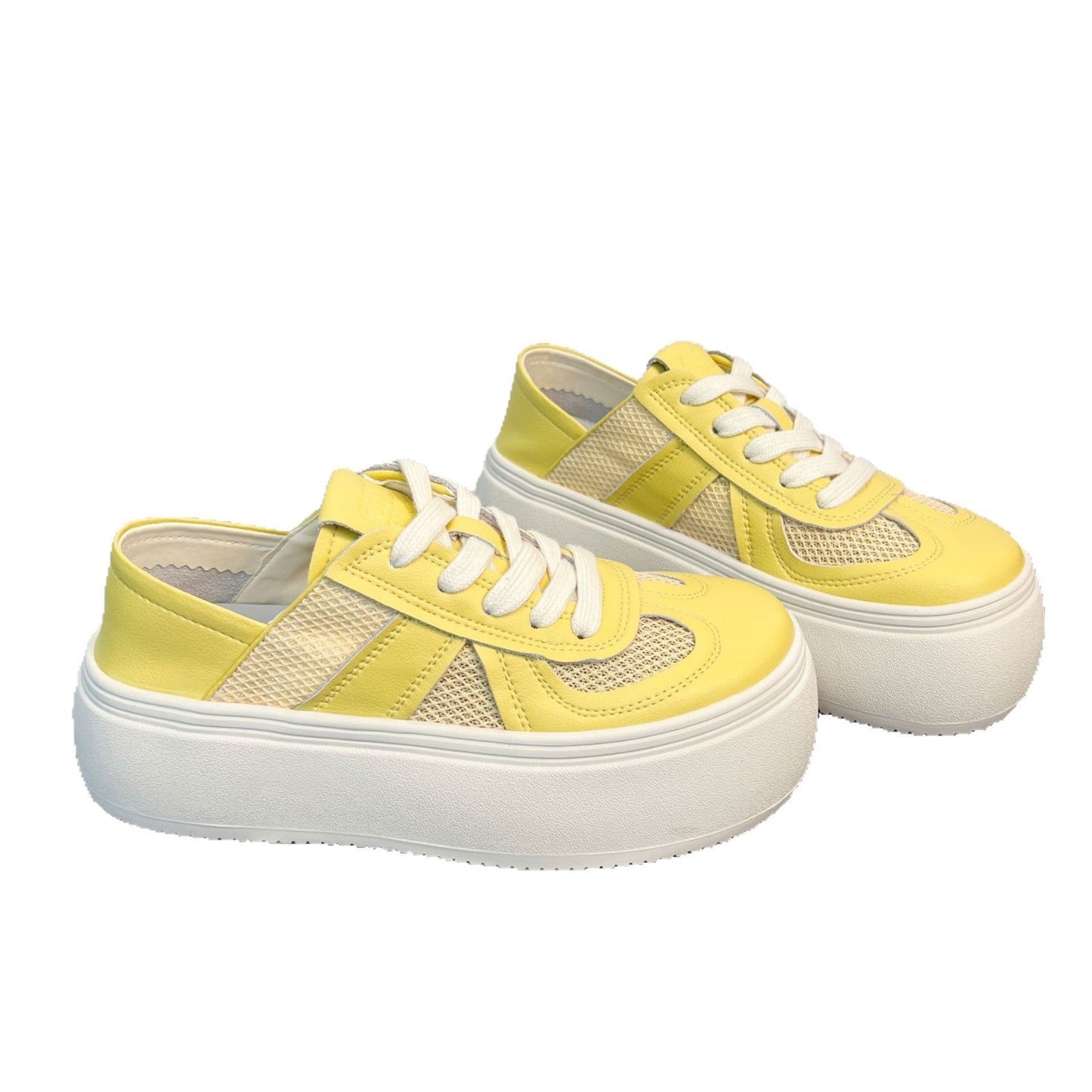 Damen Sneaker Netzstruktur Bequem Plattform Schuhe