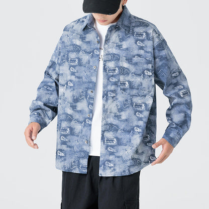 Herren Overshirt Grafik Muster Trendig Modern - BerlinGlamour
