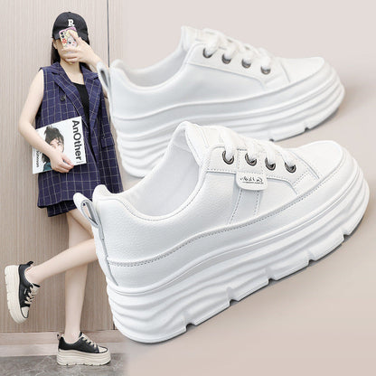 Damen Plateau Sneaker Komfortabel Schnürung Modisch - BerlinGlamour