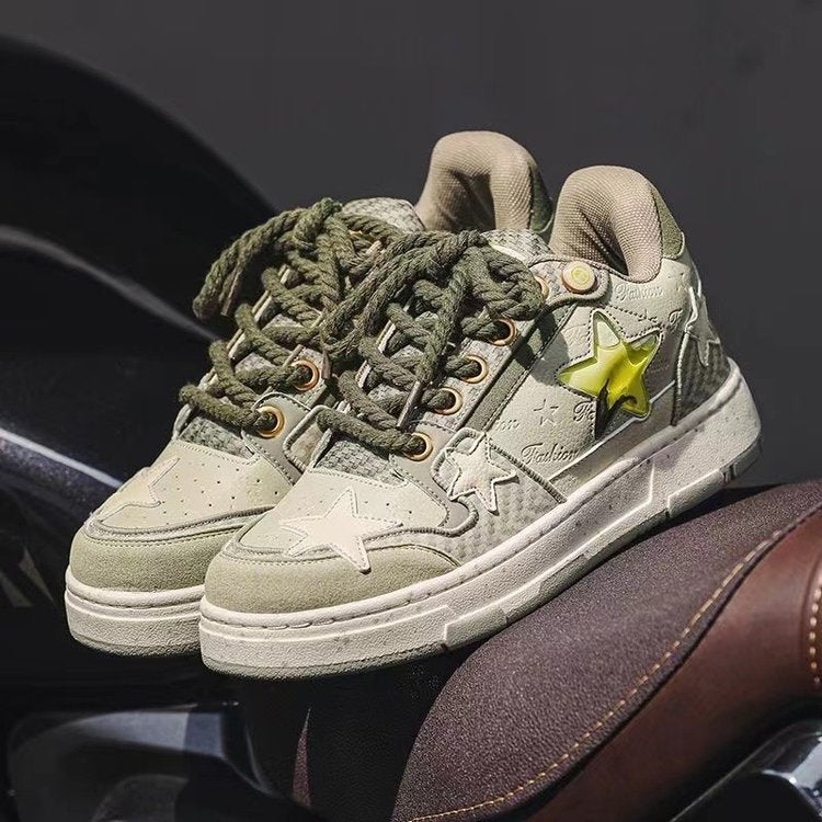 Damen Sneaker Sterne Applikation Rutschfest Mode Schuhe - BerlinGlamour