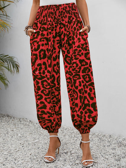 Weite Damen-Hosen Leopardenmuster Trendy Elegant