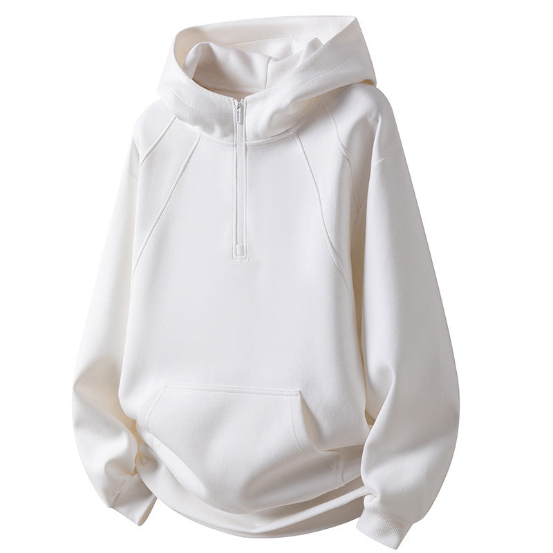 Herren Fleece Hoodie Sportlich Halbzipp Sweatjacke