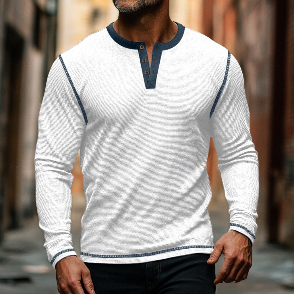 Herren Langarmshirt Modern Gestreift Berlin Style