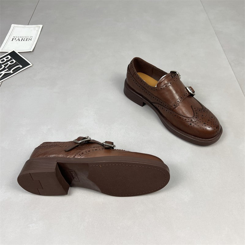 Damen Mokassins Elegante Schnallen Schuhe Frauen