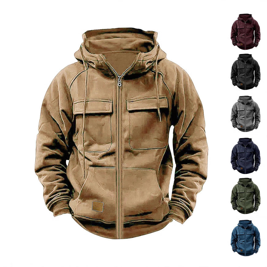 Herren Kapuzenjacke Funktional mit Taschen Urban Style - BerlinGlamour