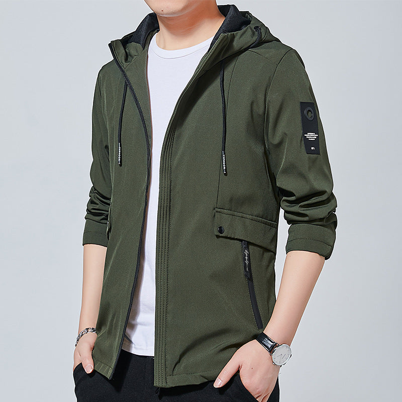 Herren Outdoorjacke Sportlich Verstellbare Kapuze Wasserdicht - BerlinGlamour