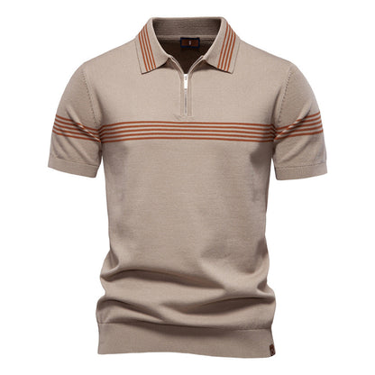 Herren Polo-Shirt Sportlich Streifenmuster Elegant