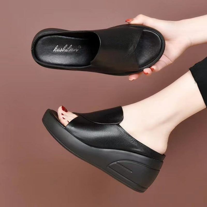 Damen Plattform-Sandalen Hochzeitsschuhe Komfortable Keilabsatz Schuhe
