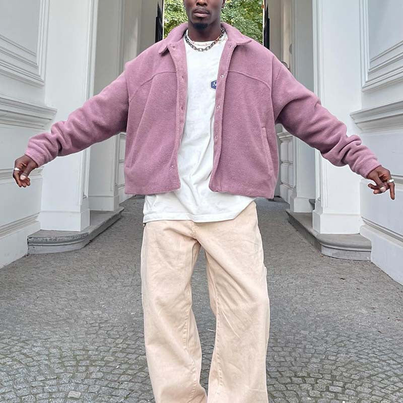 Herren Fleecejacke Oversized Bequem Warm