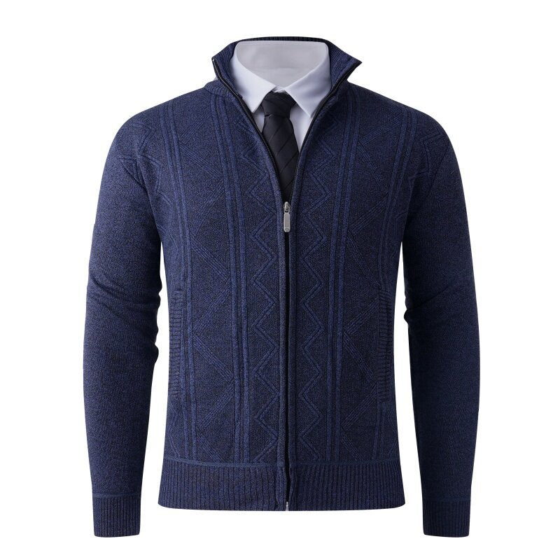 Herren Strickjacke Modern Elegant mit Reißverschluss