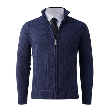 Herren Strickjacke Modern Elegant mit Reißverschluss