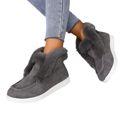 Damen Stiefeletten Weich Kunstfell Rutschfest Winter