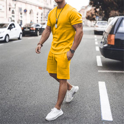 Herren Kurzarm Set Sportlich Elastisch Mit Taschen