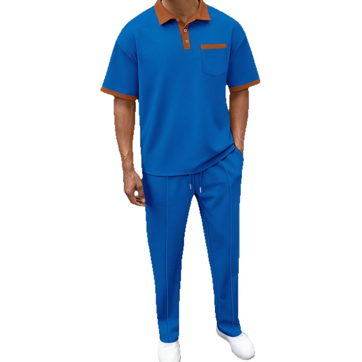 Herren Freizeit-Set atmungsaktiv Modern mit Knopfleiste