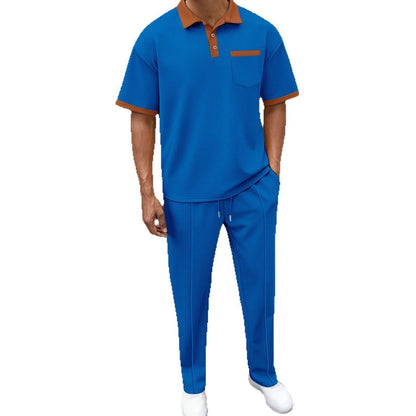 Herren Freizeit-Set atmungsaktiv Modern mit Knopfleiste