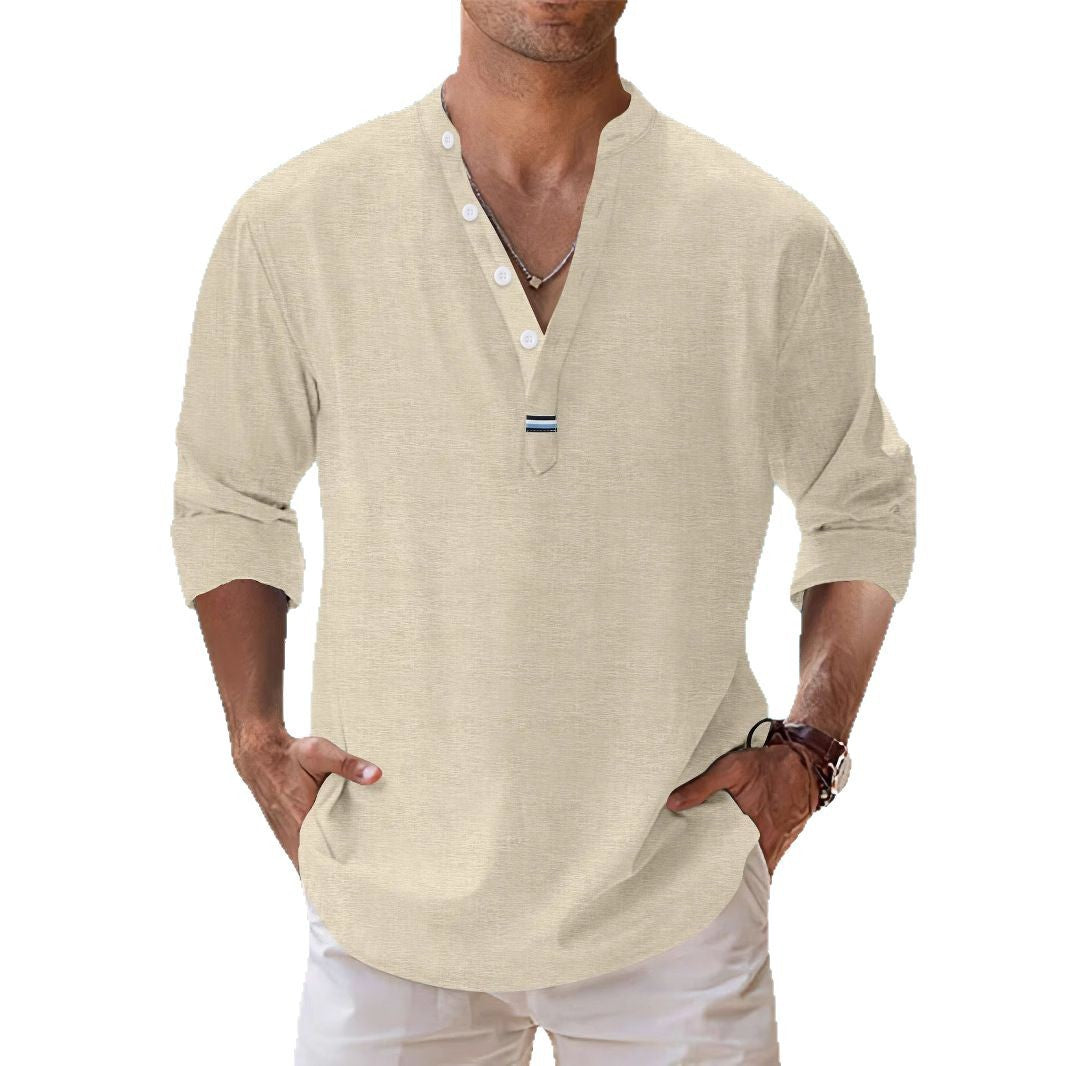 Herren Langarmhemd Modern Slim Fit Knopfleiste