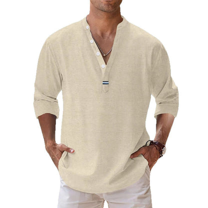 Herren Langarmhemd Modern Slim Fit Knopfleiste