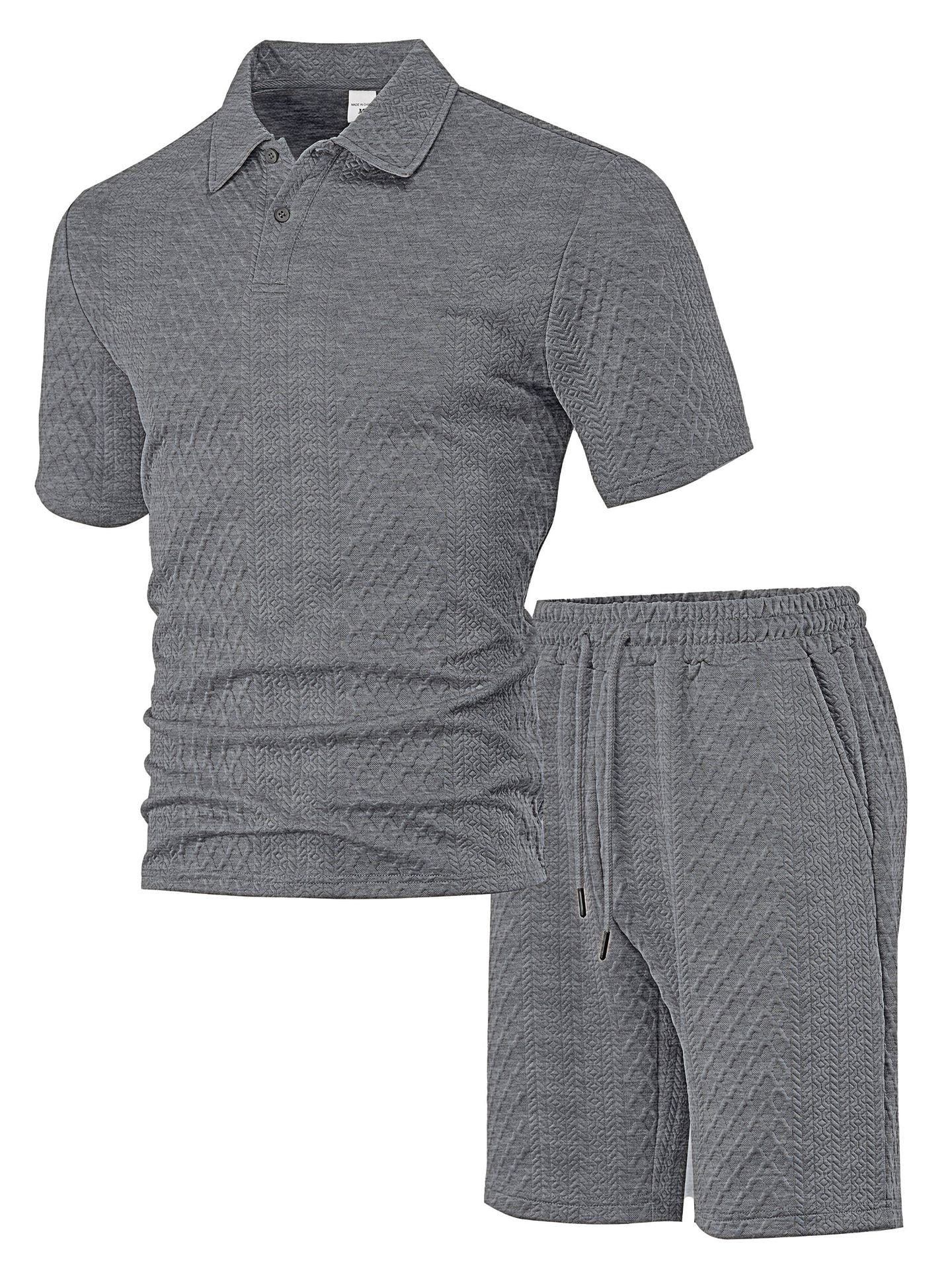 Herren Polo Shorts Set Modern Strukturiert