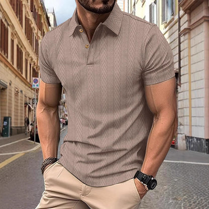 Herren Poloshirt Kurzarm Strukturiert Elegantes Design
