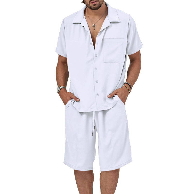 Herren Freizeit Set Kurzarmhemd Shorts Sommer