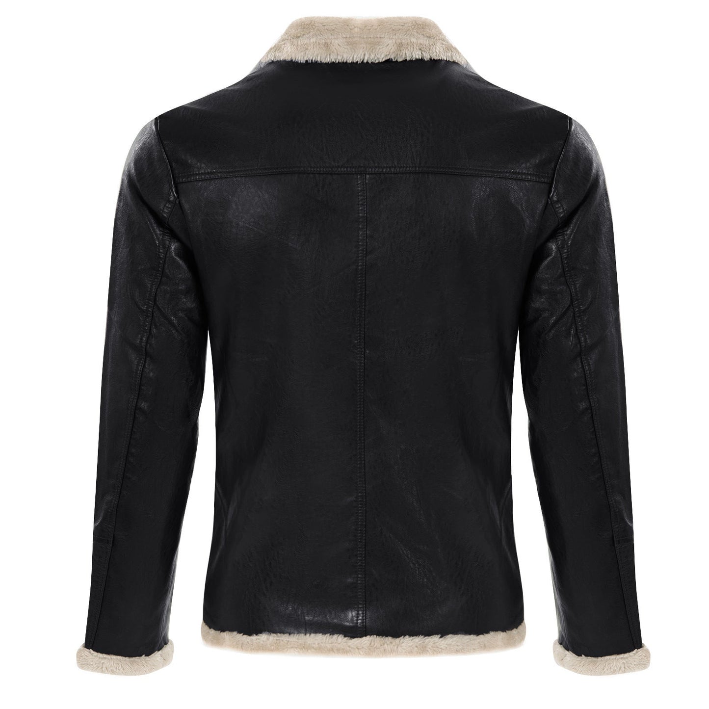Herren Lederjacke Schwarz Warm Mit Innenfutter
