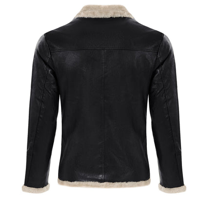 Herren Lederjacke Schwarz Warm Mit Innenfutter