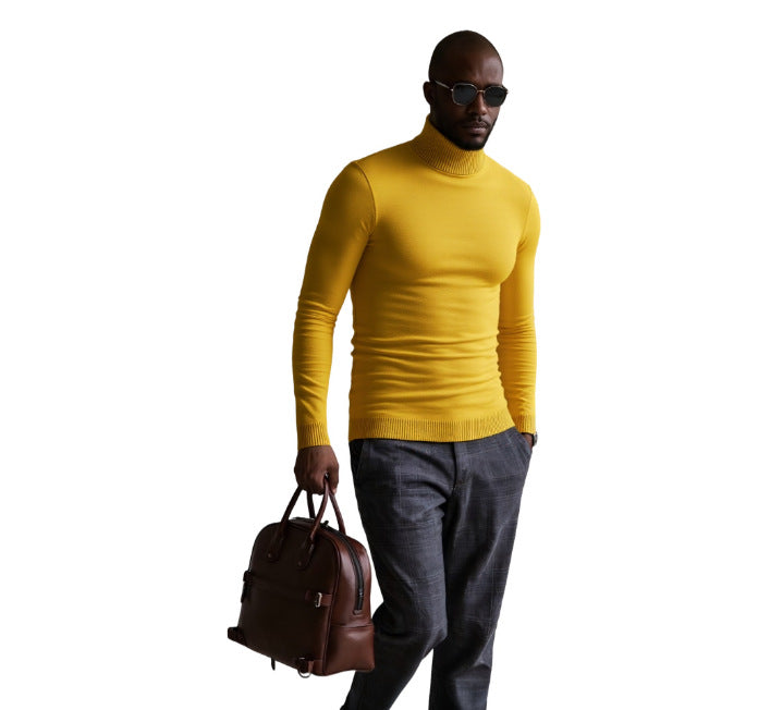 Herren Rollkragenpullover Fein Strukturiert Elegangt