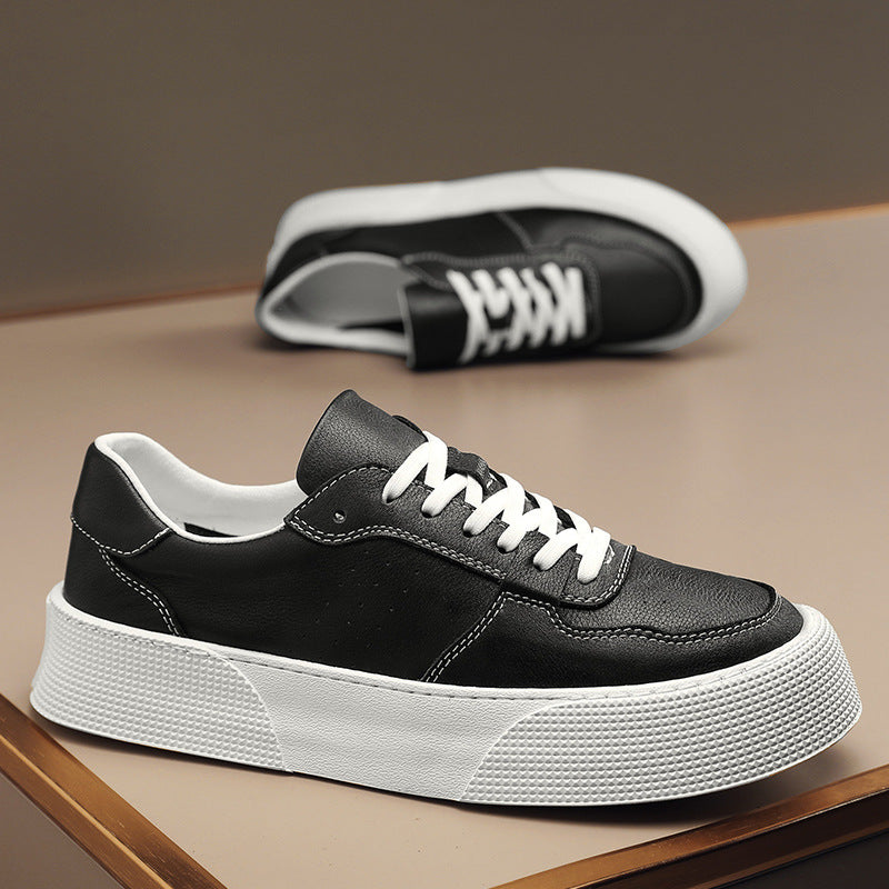 Damen Sneaker Hochwertig Leder Plattform Sohle Modisch - BerlinGlamour