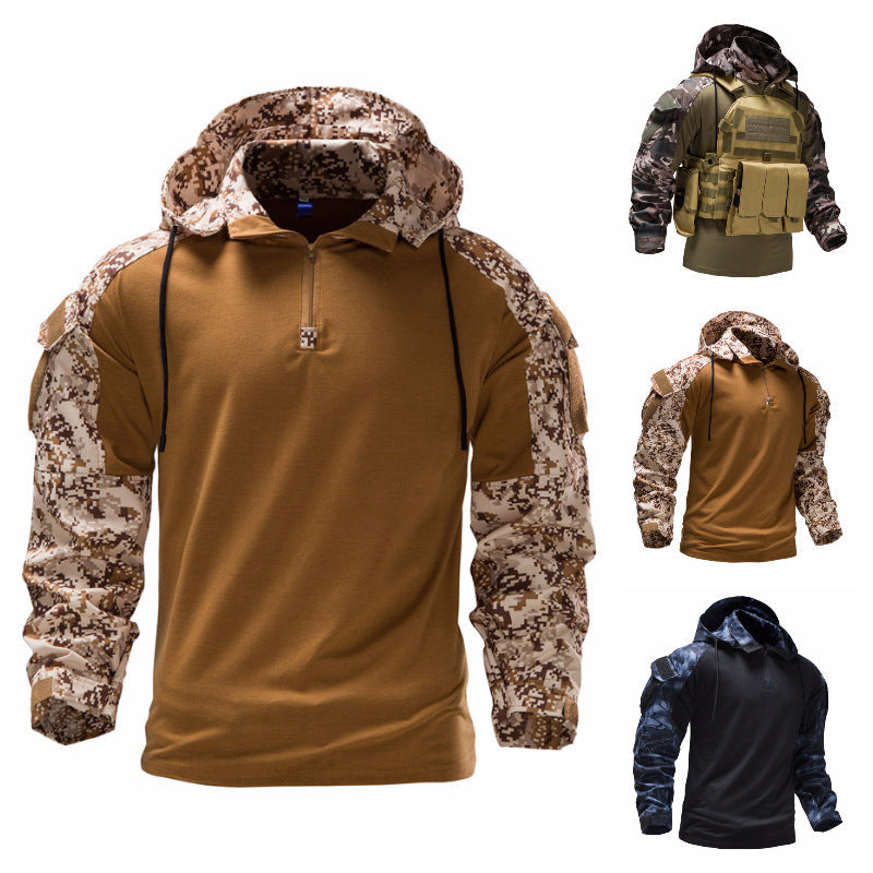 Taktisches Langarmshirt Herren Camouflage Kapuze Outdoor