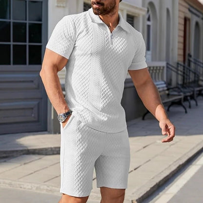 Herren Sportset Kurzarm mit Reißverschluss Modern - BerlinGlamour