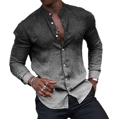 Herren Hemd Langarm Henley Kragen Modern