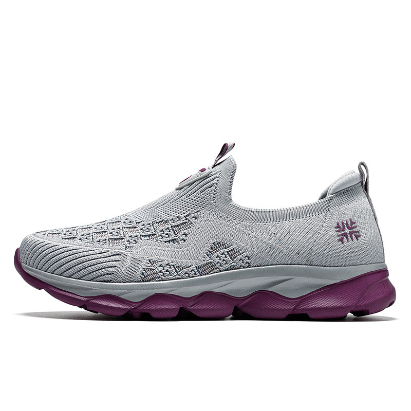 Damen Sneaker Atmungsaktiv Bequem Laufsohle Slip-On