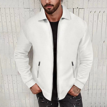 Herren Freizeitjacke Modern strukturiert Reißverschlusstaschen