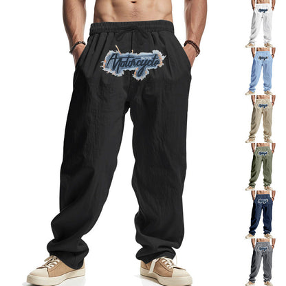 Herren Freizeithose Motorrad Style Jeanshose Lässig